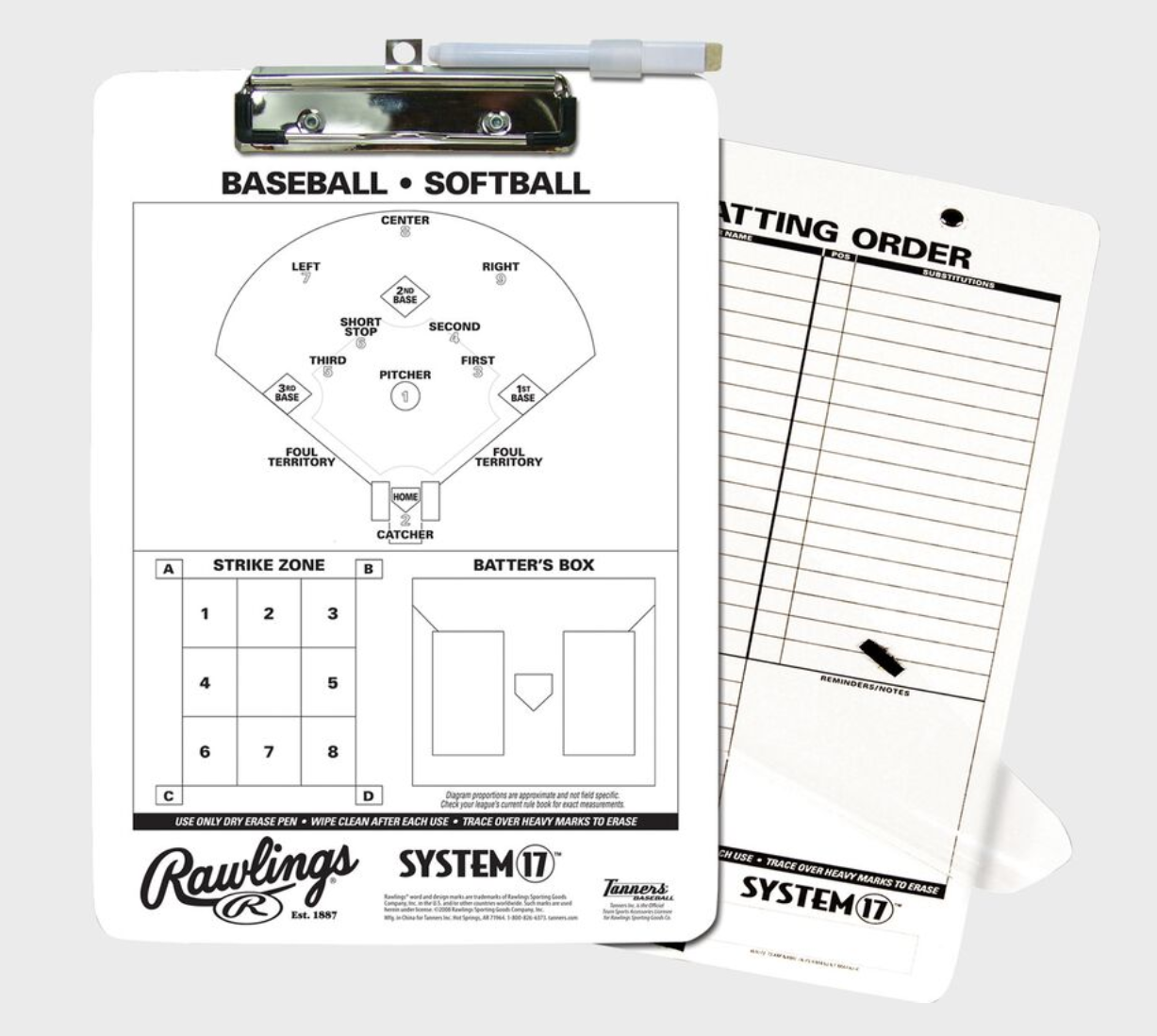 Rawlings Coaches Baseball Clipboard