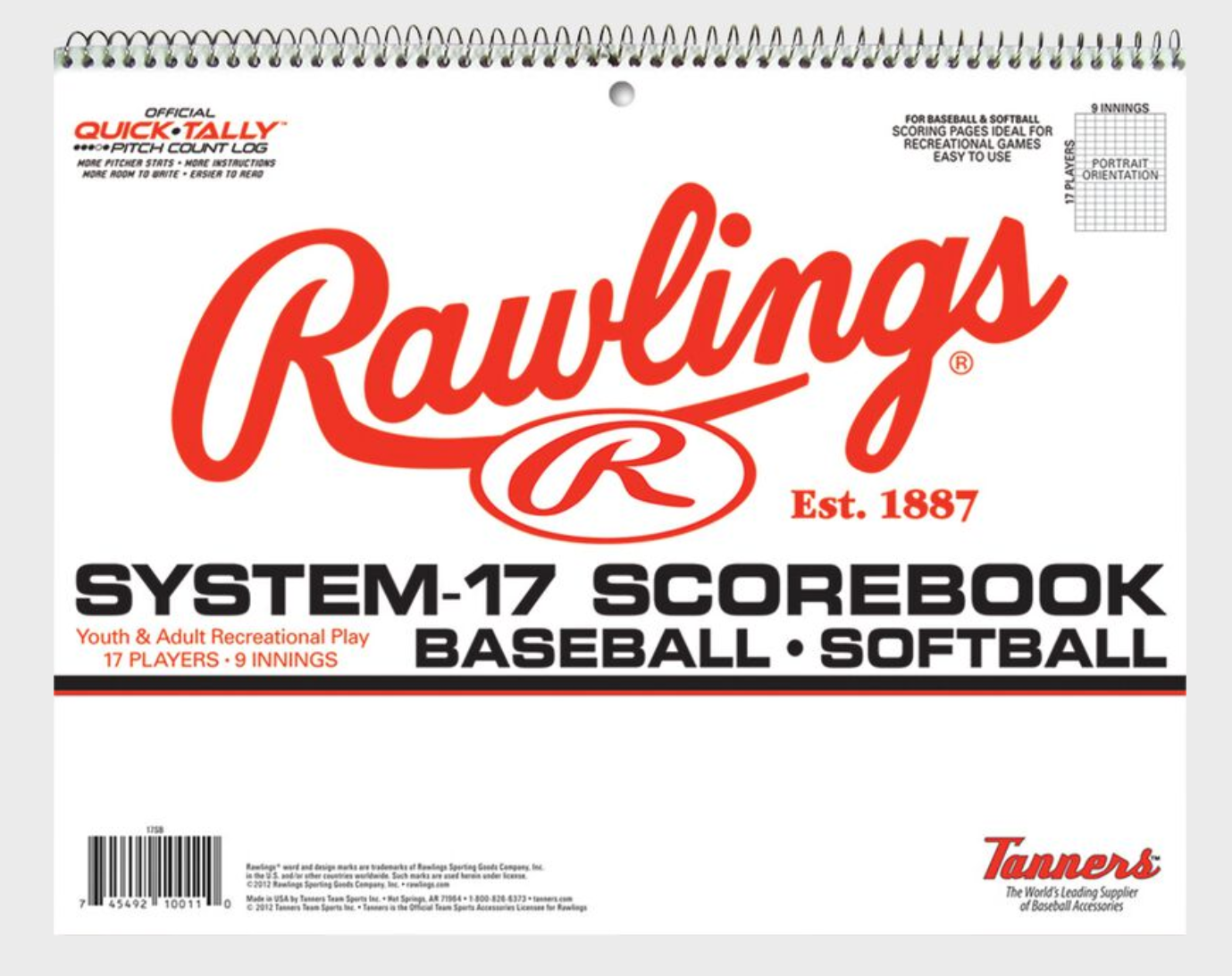 Rawlings 17SB System 17 Scorebook Baseball Softball