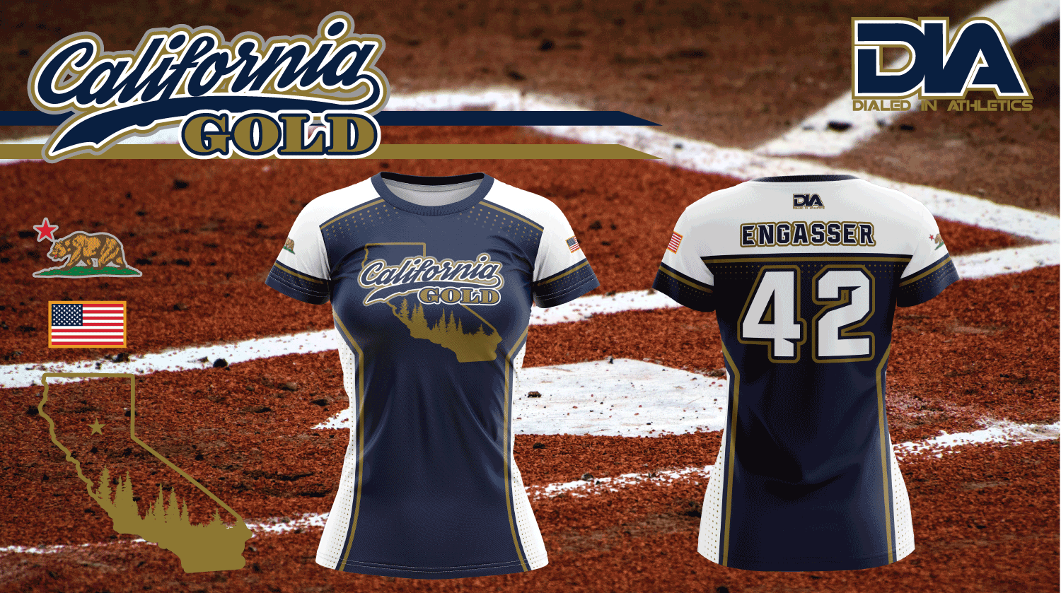 California Gold Baseline Pullover Jerseys 
