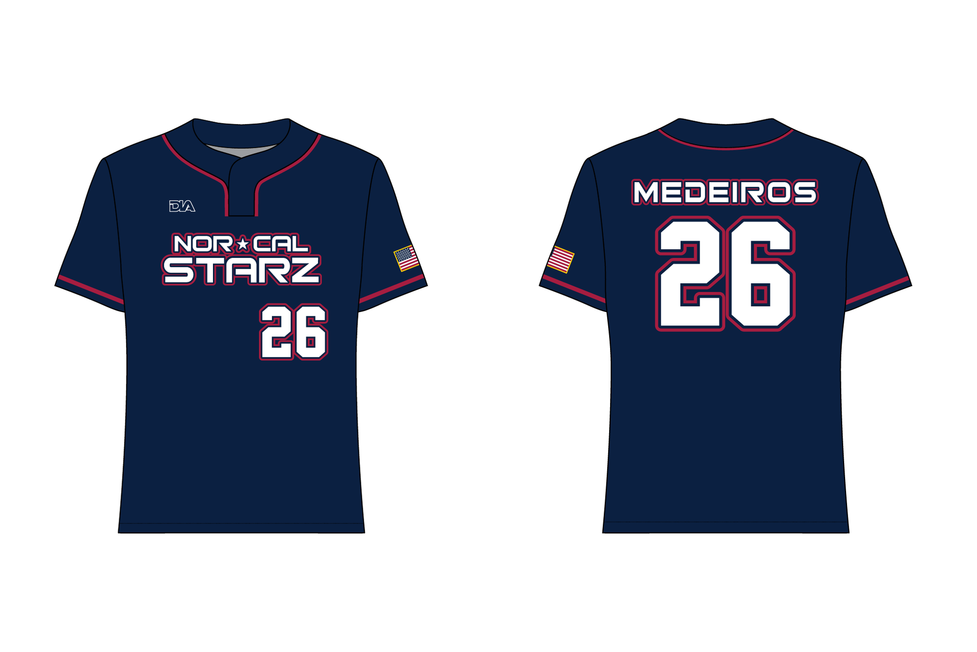 Nor Cal Starz Stealth 2-Button Jersey 
