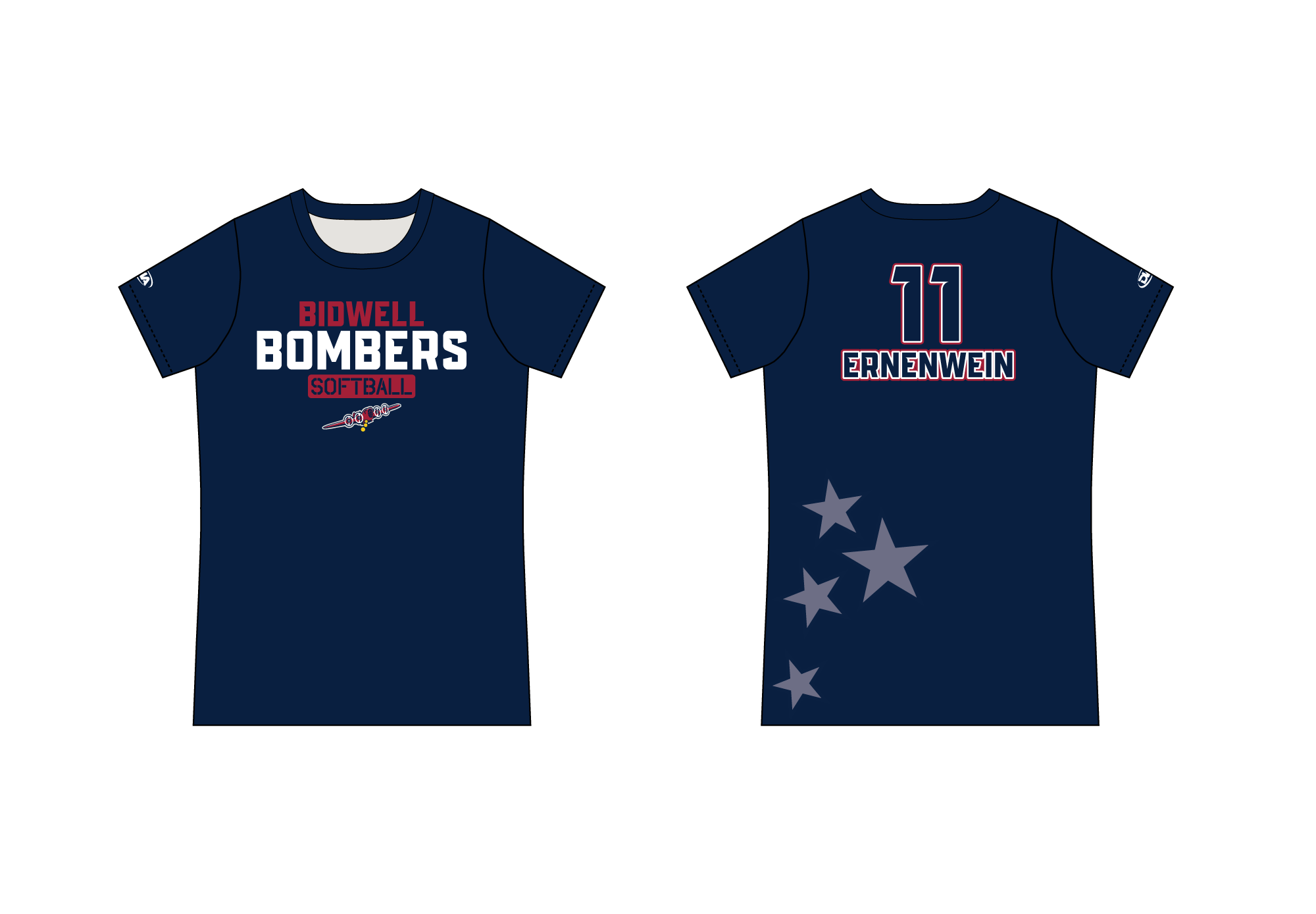 Bidwell Bombers Baseline Pullover Dri-fit Tee 