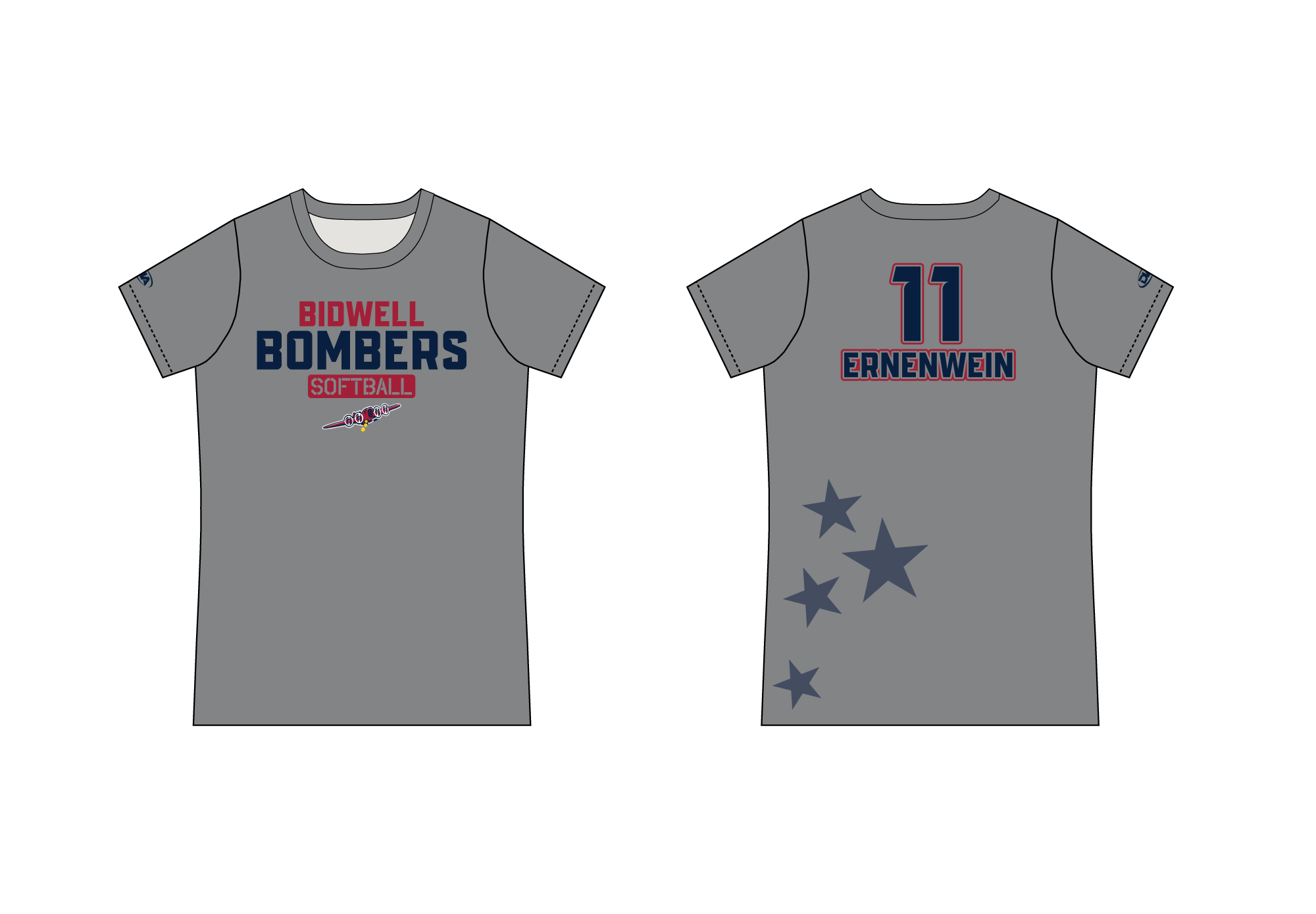 Bidwell Bombers Baseline Pullover Dri-fit Tee 