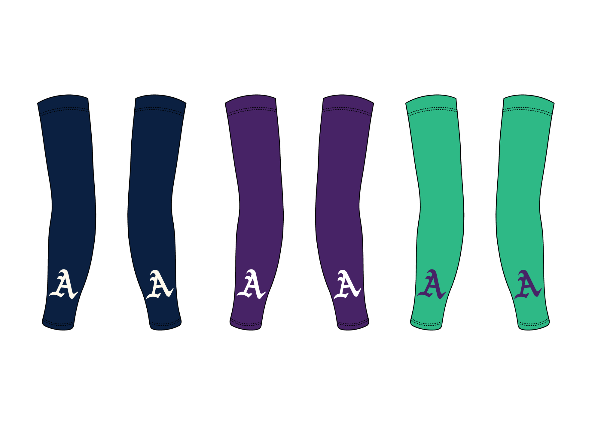 Athletics Baseball Arm Sleeves 
