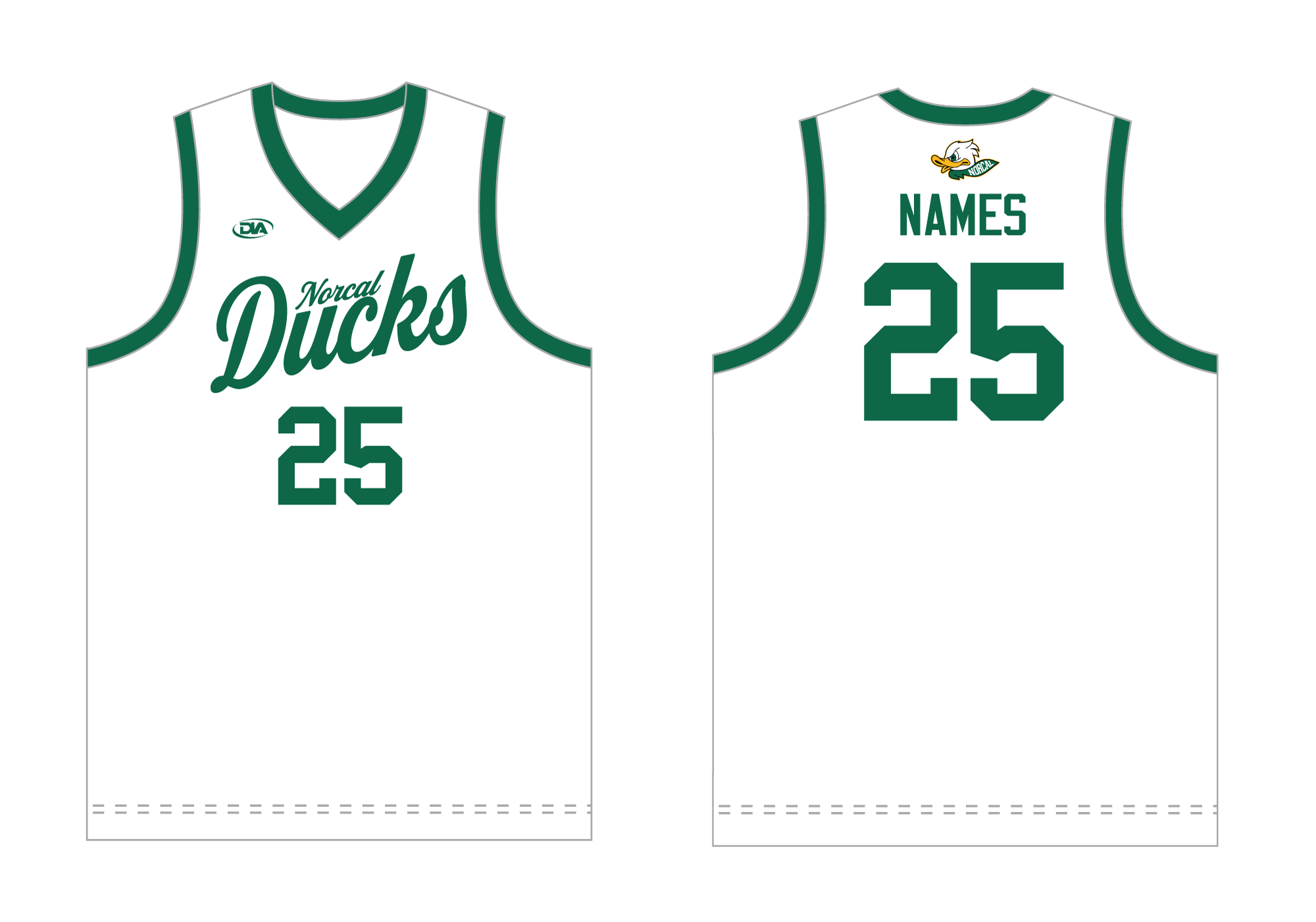 Nor Cal Ducks National Team Jersey Top White 