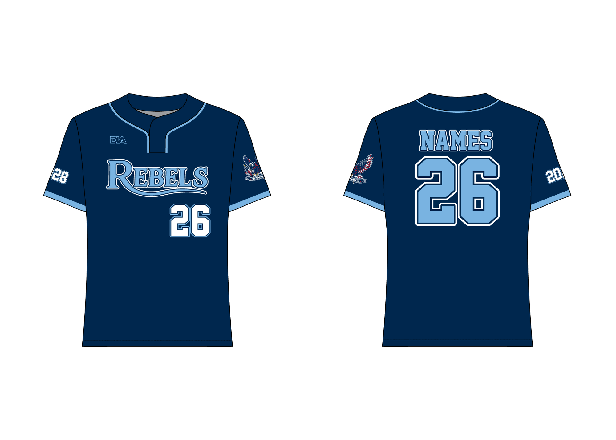 Redding Rebels Stealth 2-Button Jersey 