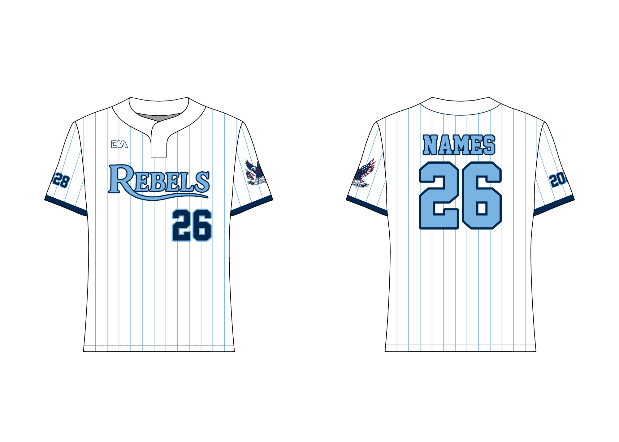 Redding Rebels Stealth 2-Button Jersey 