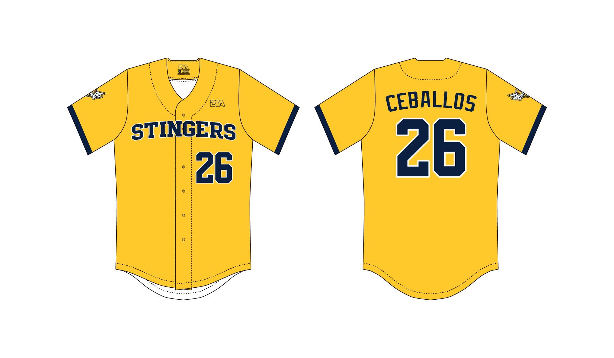 Gridley Stingers Fanwear Button-Up Jersey 