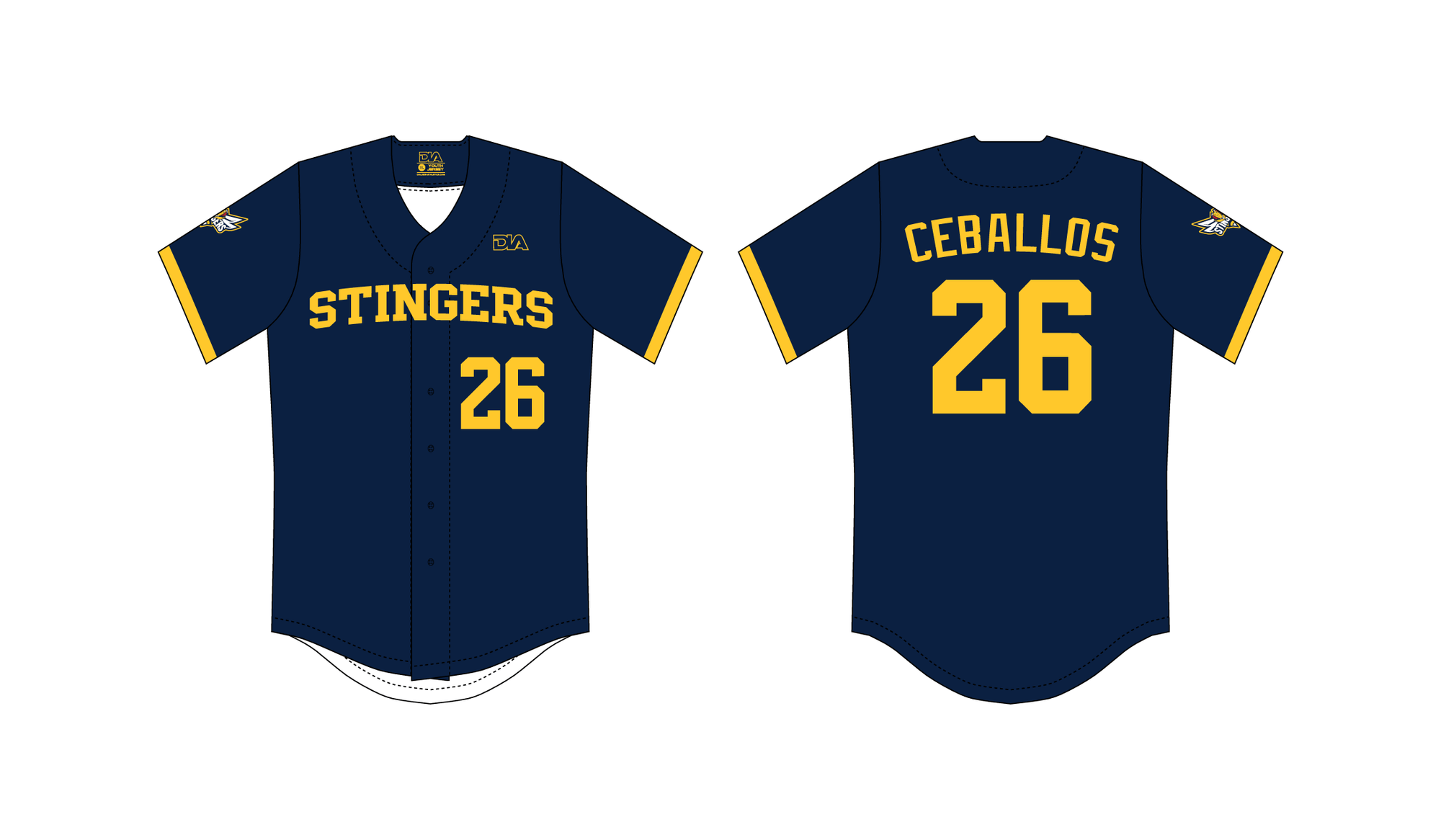 Gridley Stingers Fanwear Button-Up Jersey 