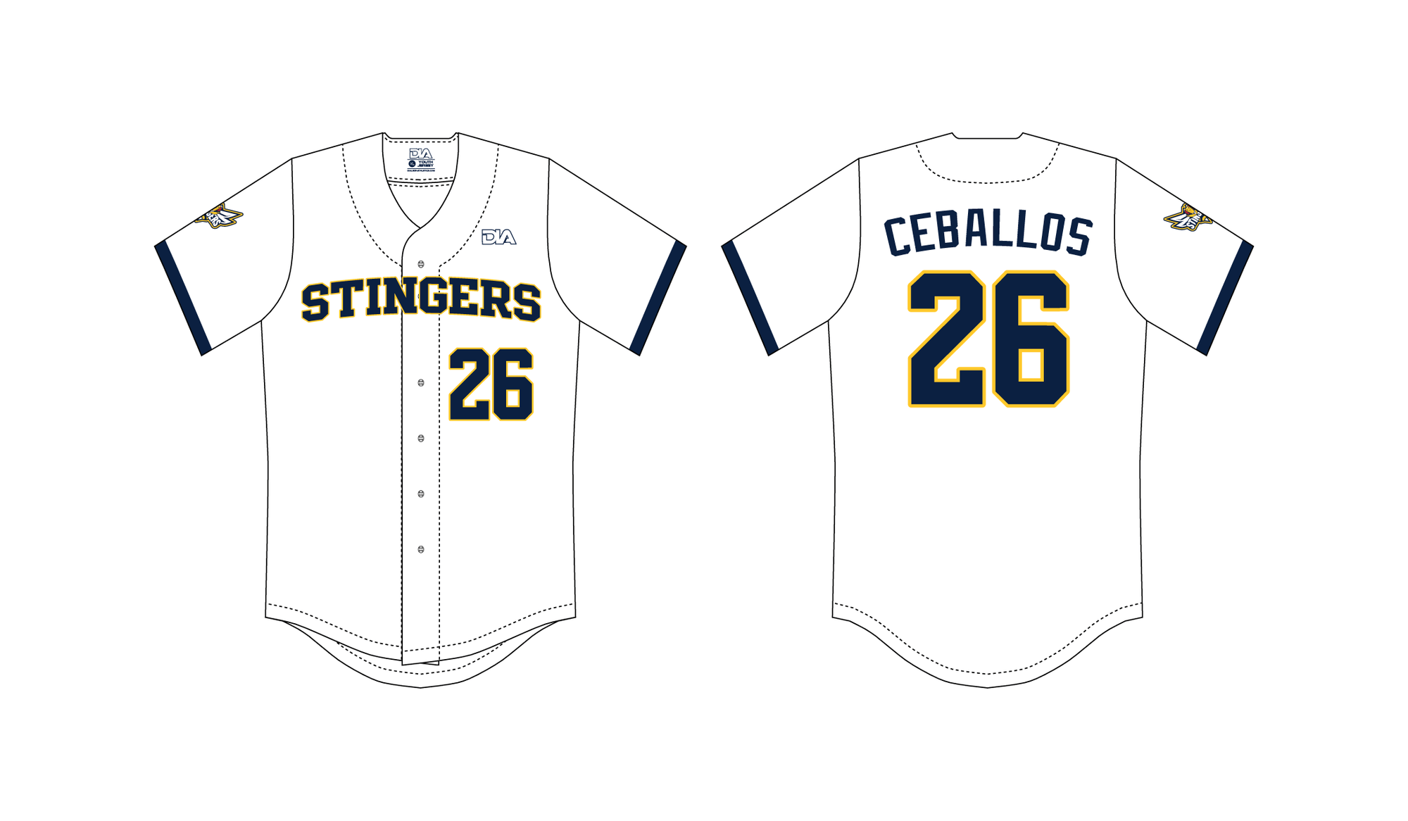 Gridley Stingers Fanwear Button-Up Jersey 